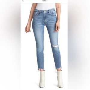 Mother Jeans Looker Ankle Step Fray